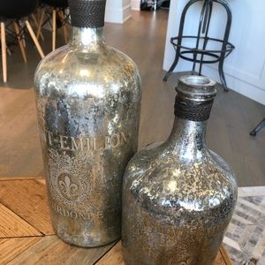 Set of antique rustic decor jugs / vases / bottles